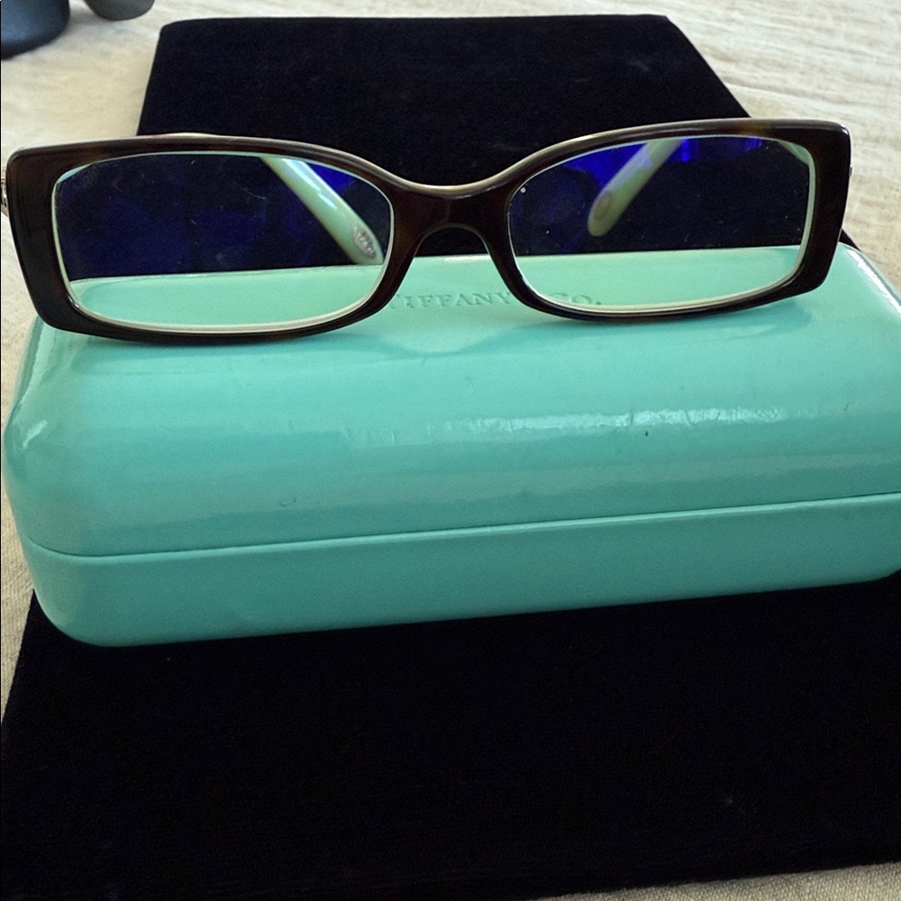 Tiffany & Co. Black Glasses with Blue Accents